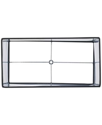 Black Medium Rectangular Hardback Lamp Shade 16" Wide x 8" Deep x 10" High (Spider) Replacement with Harp and Finial