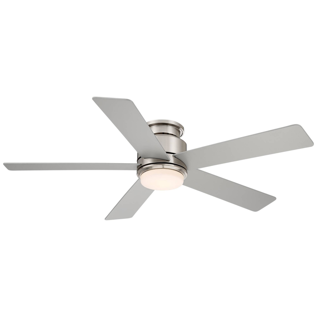 Grand Palm Modern Outdoor Hugger Ceiling Fan with Dimmable Led Light Remote Control Brushed Nickel White Opal Glass Damp Rated for Patio Exterior