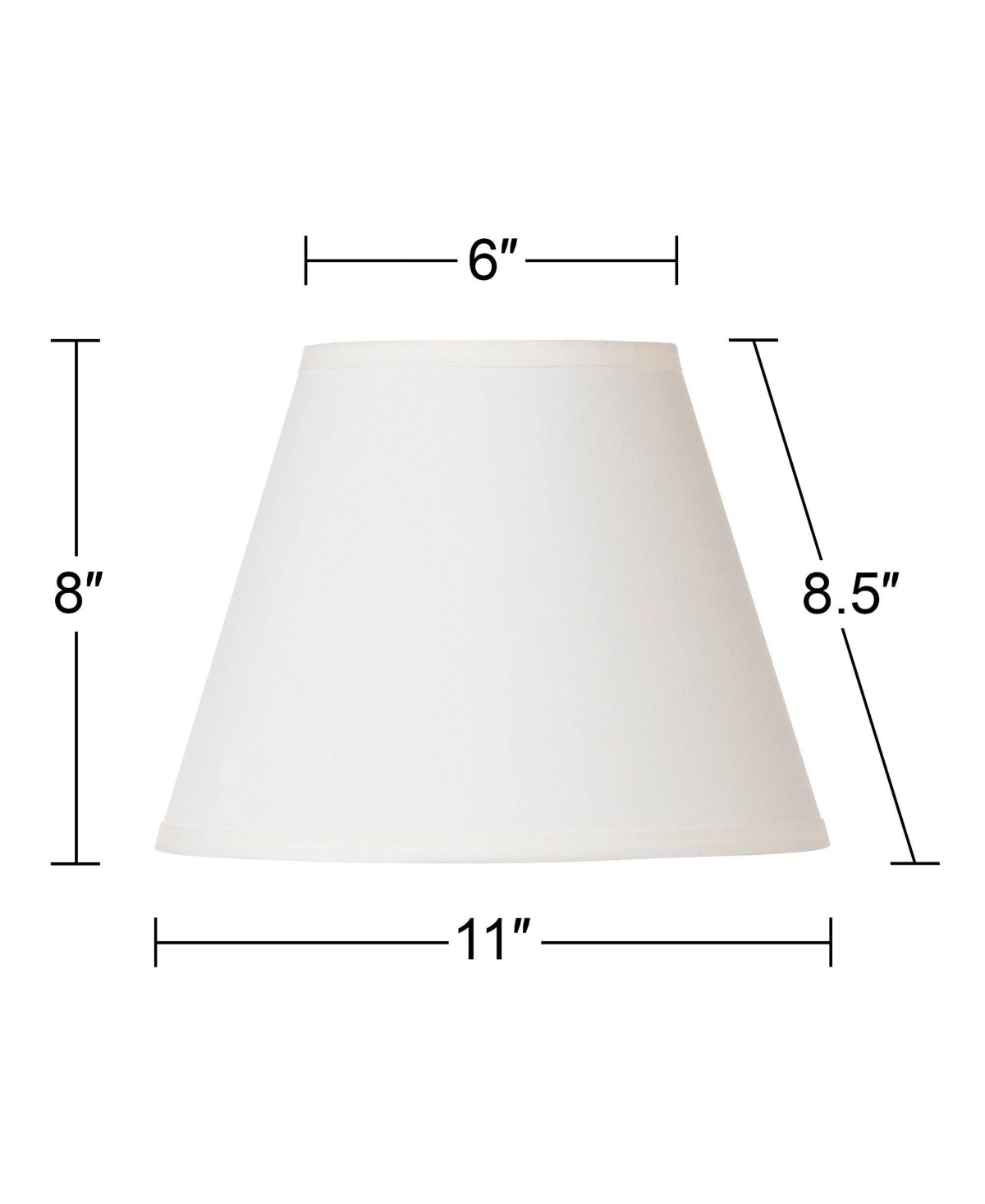 OffSmall Lamp Shade Top x Bottom x High x Slant (Spider) Replacement with Harp and Finial - Springcrest - White