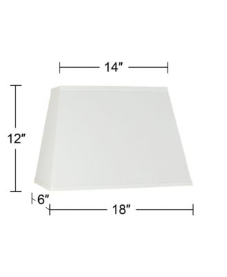 Ivory Linen Large Rectangular Lamp Shade 14" Wide x 6" Deep at Top and 18" Wide x 12" Deep at Bottom and 12" Height (Spider) Replacement