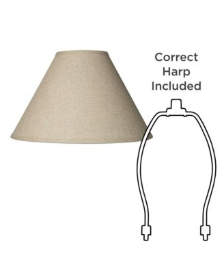 6" Top x 17" Bottom x 11 1/2" High x 11 1/2" Slant Lamp Shade Replacement Large Empire Fine Burlap Spider Harp Finial