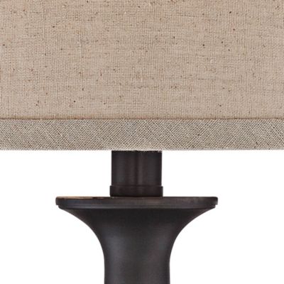 Ben Rustic Farmhouse Table Lamps 25" High Set of 2 Dark Bronze Metal Beige Linen Drum Shade for Bedroom Living Room Bedside Nightstand