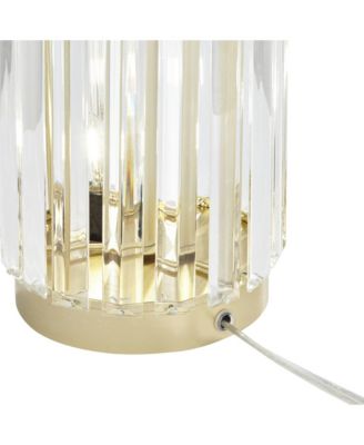 Rivera Traditional Table Lamp 27 3/4" Tall Clear Glass with Nightlight LED White Shade for Bedroom Living Room Bedside Nightstand Office