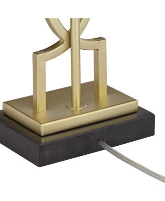 Modern Table Lamps 28 1/4" Tall Set of 2 Gold Metal White Rectangular Shade for Living Room Bedroom House Bedside