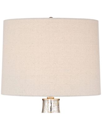 Waylon Modern Table Lamp 28" Tall Textured Mercury Glass Off White Tapered Drum Shade for Bedroom Living Room Bedside Nightstand Office