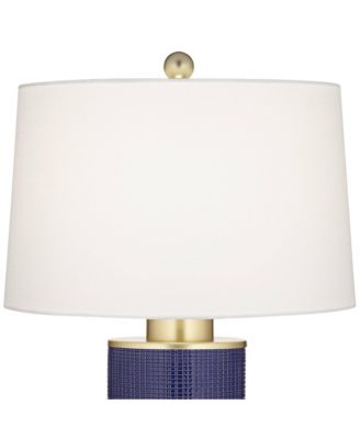 Gilson 24 1/2" High Modern Coastal Table Lamps Set of 2 Gold Textured Blue Finish Ceramic Living Room Bedroom Bedside