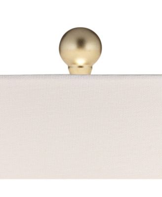 Nesbit 25" High Mid Century Modern Table Lamps Set of 2 USB Port White Gold Ceramic Metal Living Room Charging