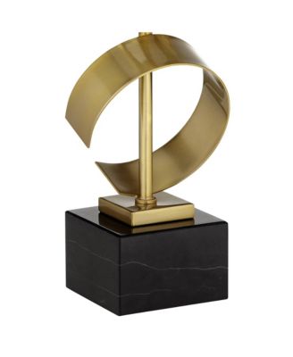 Luxe Modern Buffet Console Table Lamp 32" Tall Skinny Sculptural Gold Scroll Metal White Drum Shade for Bedroom Living Room Bedside Nightstand House Home Dining Entryway Office - Possini Euro Design