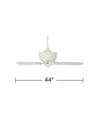 44" Casa Deville Rustic Shabby Chic Country Cottage Indoor Ceiling Fan Vintage-like Antique Rubbed White Five Blade for House Bedroom Living Room Home Kitchen Family Dining Office - Casa Vieja