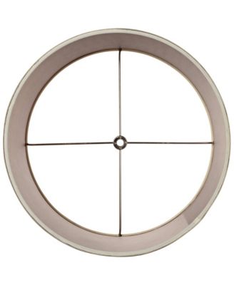 Set of 2 Natural Linen Medium Drum Lamp Shades 13" Top x 14" Bottom x 10" High (Spider) Replacement with Harp and Finial