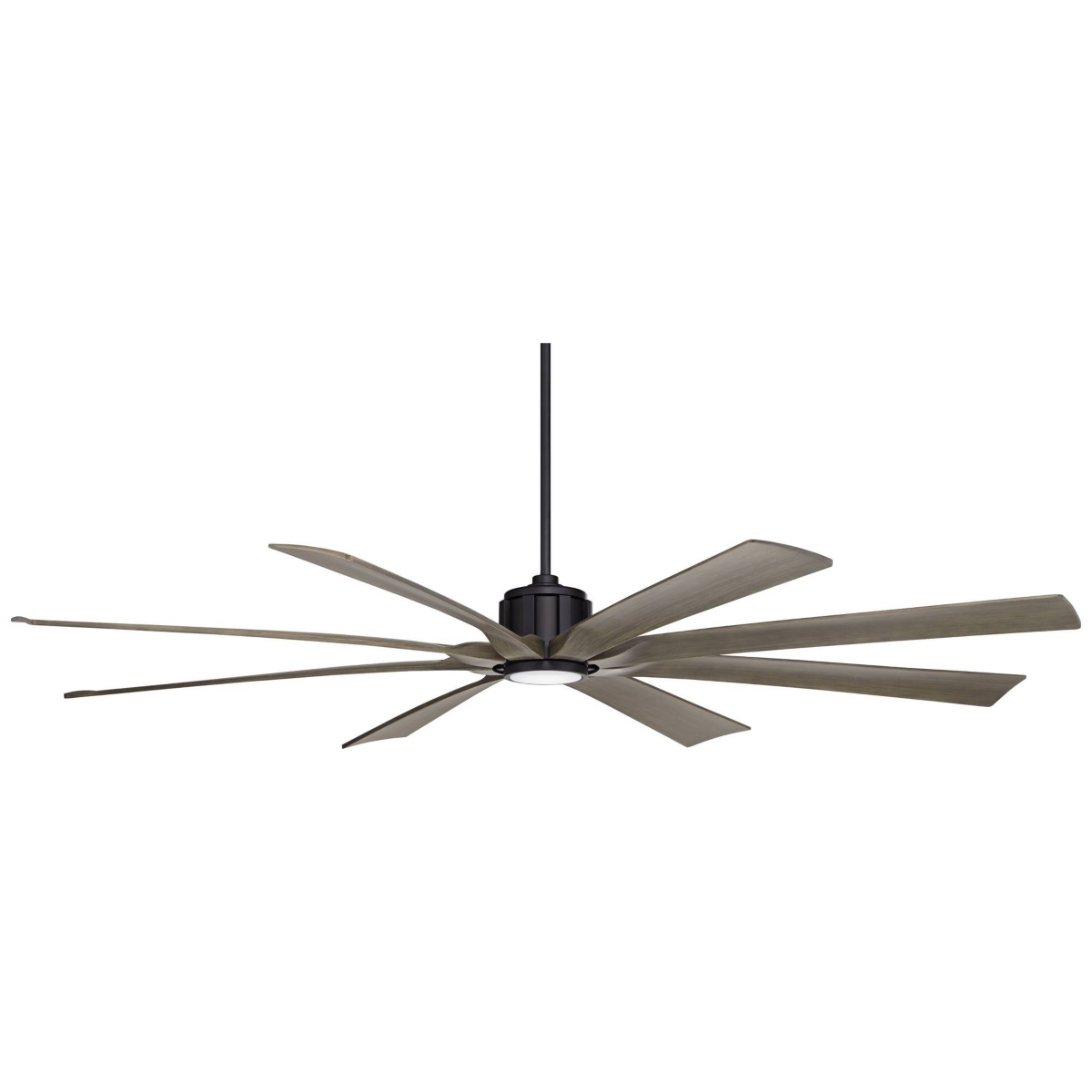 Possini Euro Design Defender Modern Industrial Outdoor Ceiling Fan with Dimmable Led Light Remote Control MatteDamp Rated for Patio Exterio
