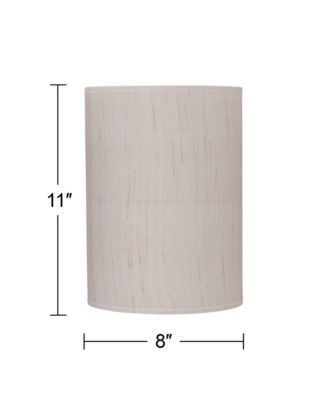 Set of 2 Cylinder Lamp Shades Ivory White Small 8" Top x 8" Bottom x 11" High Spider Replacement Harp and Finial Fitting
