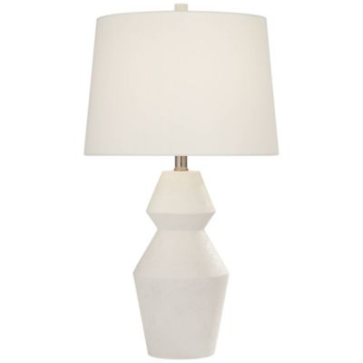 Velas 26" High Gourd Modern Coastal Table Lamps Set of 2 White Finish Living Room Bedroom Bedside Nightstand House