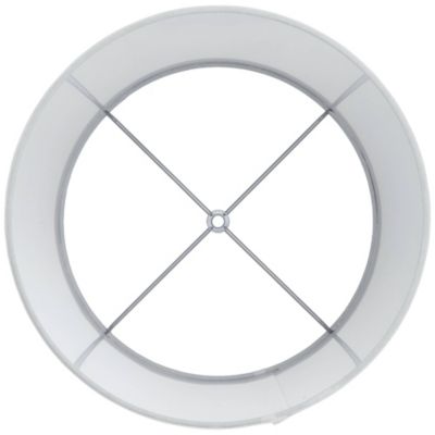 Collection Hardback Tapered Drum Lamp Shade White Medium 12" Top x 14" Bottom x 10" High Spider with Replacement Harp and Finial Fitting