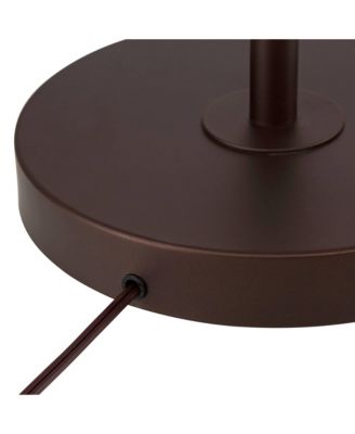 Caper Modern Floor Lamp with Tray Table 60 1/2" Tall Bronze USB and AC Power Outlet Off White Fabric Drum Shade for Living Room Office