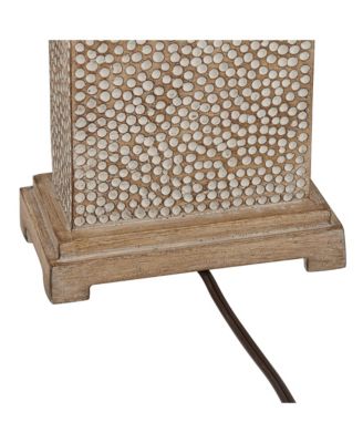 Caldwell Rustic Farmhouse Table Lamps 26 3/4" High Set of 2 Earth Tone Hammered Oatmeal Fabric Rectangular Shade for Bedroom Living Room