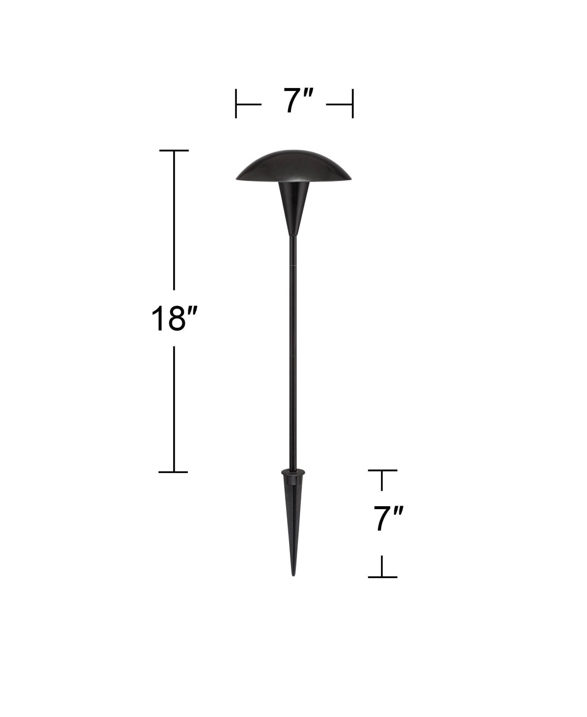 Large Mushroom HighLow Voltage Led Path Light - John Timberland - Black