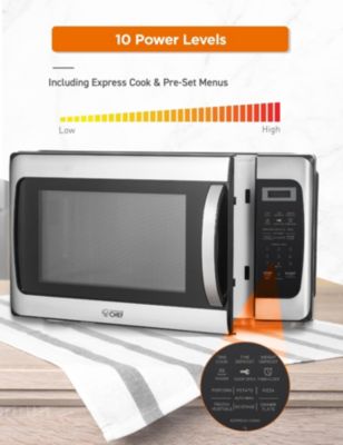 Stainless Steel 1.1 Cu Ft Microwave with 10 Power Levels