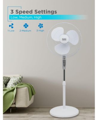 18 in. Stand Fan - Remote, White