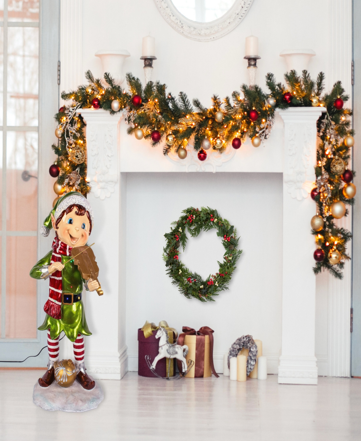 National Tree Company Pre-lit Fiddle Playing Pixie Elf 3 Ft In Gold