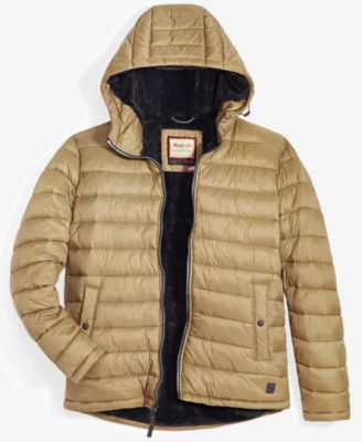 Men's Sherpa Lined Hooded Puffer Jacket