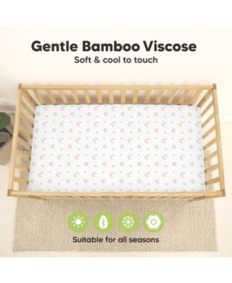 Waterproof Crib Sheets for Boys, Girls, 2pk Baby Fitted Crib Sheet, Waterproof Crib Mattress Protector Sheets