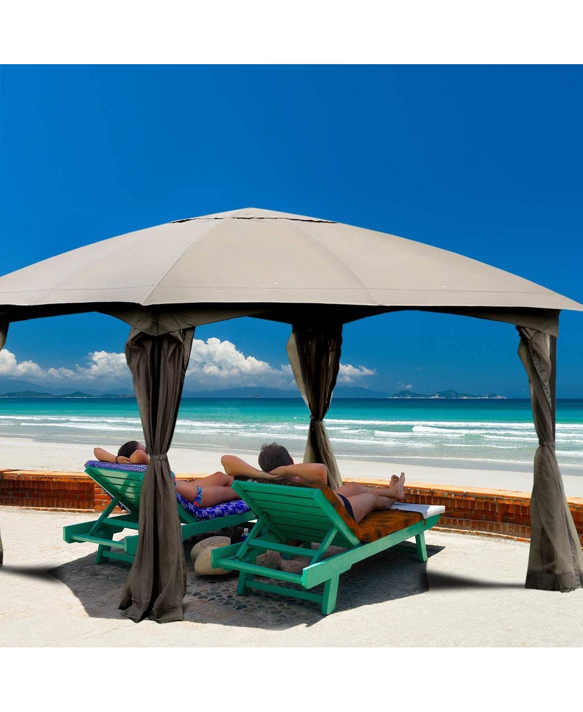 Slickblue Fully Enclosed Outdoor Gazebo with Removable 4 Walls