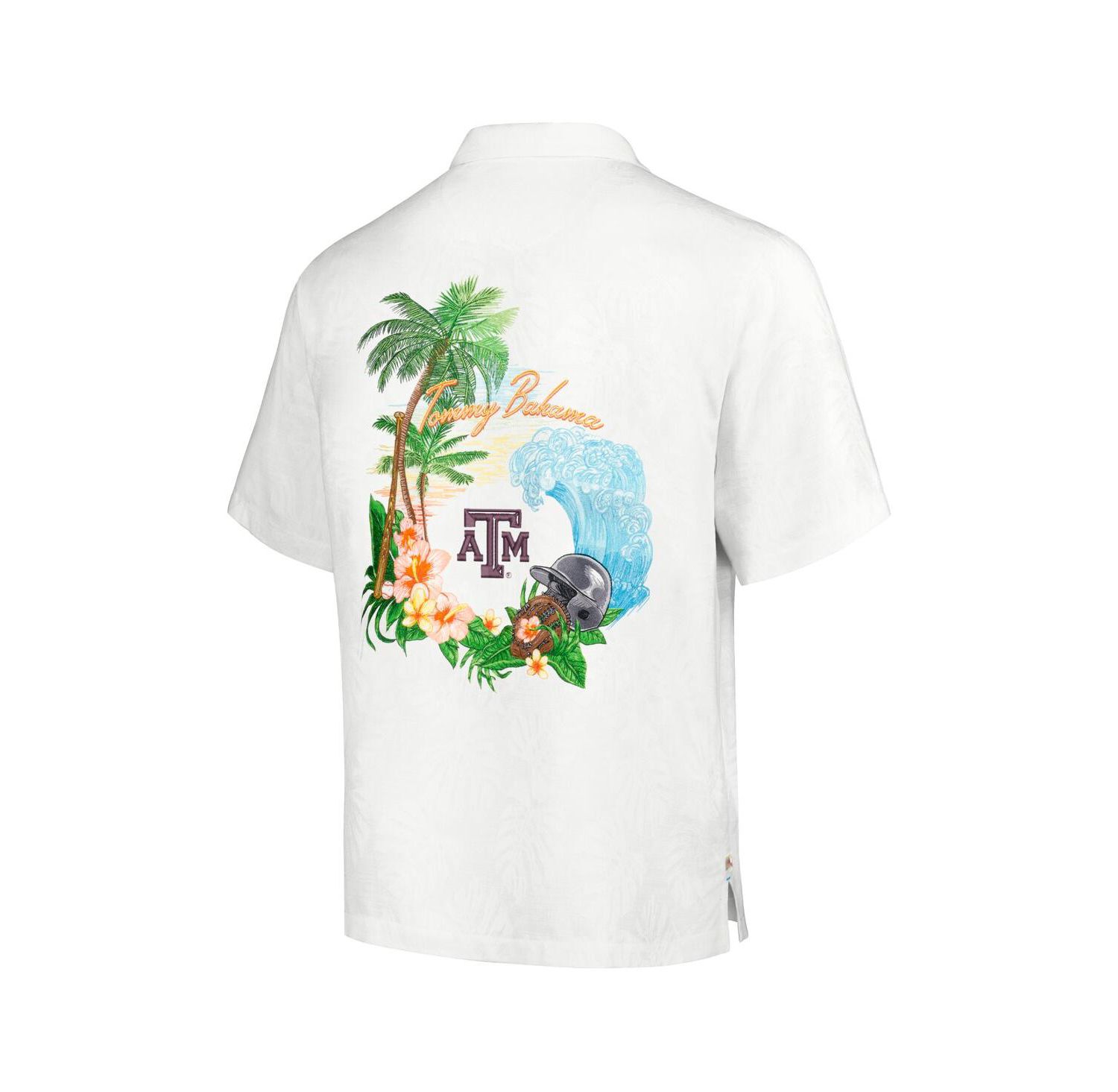 Men's White Texas A&M Aggies Castaway Game Camp Button-Up T- Shirt