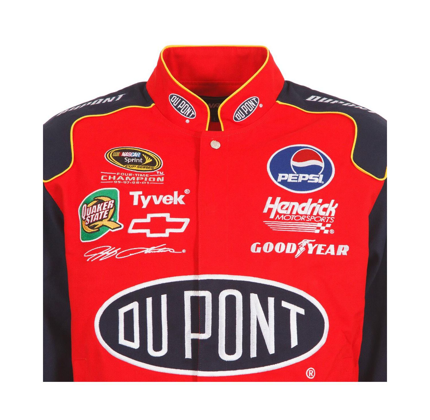 Men's Red Jeff Gordon DuPont Twill Driver Uniform Full-Snap Jacket