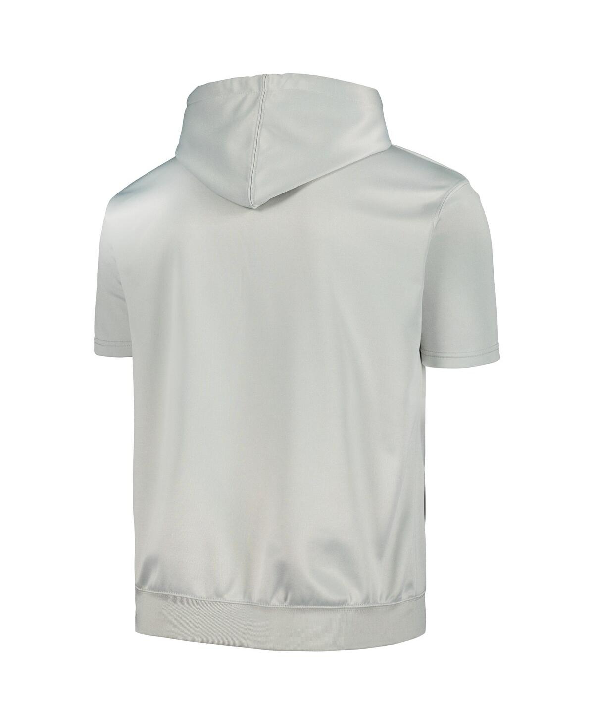 Fanatics Men's Silver/white Brooklyn Nets Short Sleeve Pullover Hoodie In Silver White