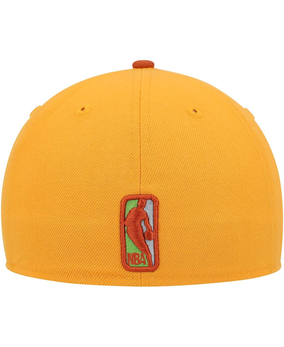 New Era Men'sRust Charlotte Hornets 59FIFTY Fitted Hat - Gold