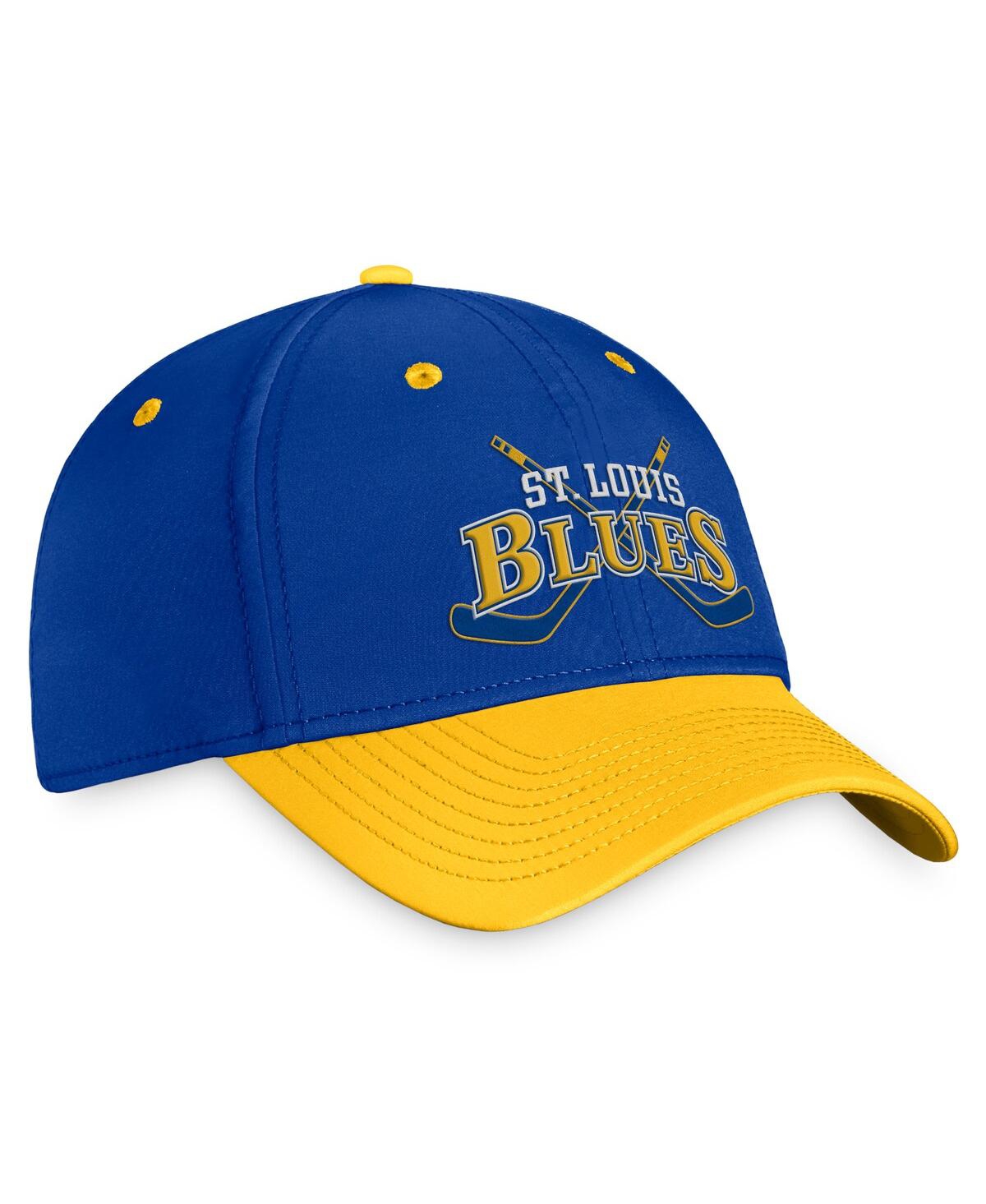 Fanatics Men's Blue/gold St. Louis Blues Heritage Vintage-like Flex Hat In Blue,gold