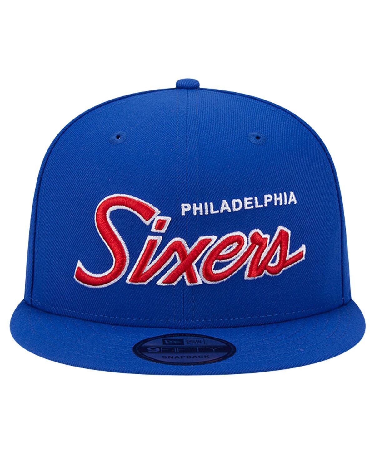 New Era Men's Royal Philadelphia 76ers Evergreen Script Side