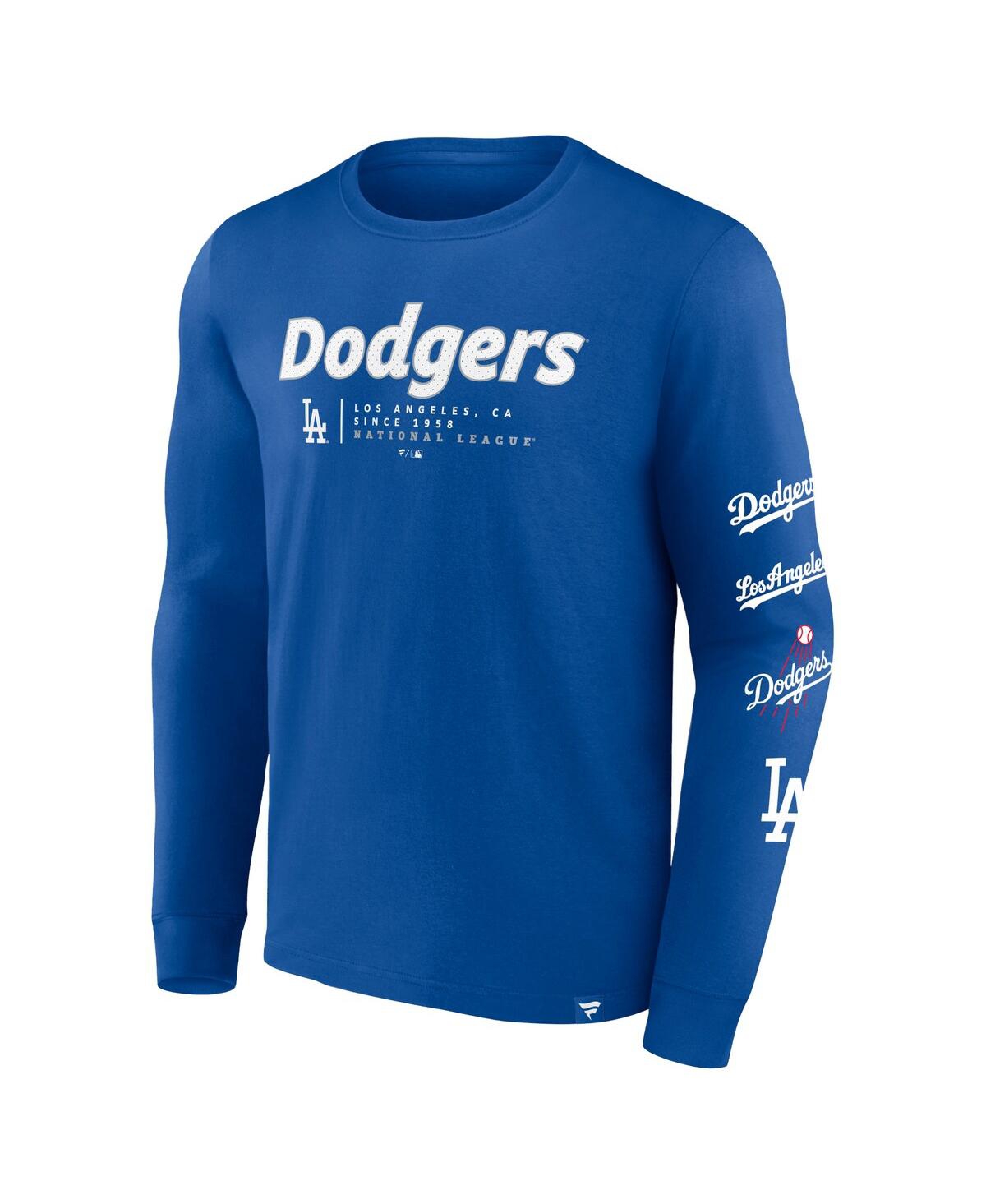 Fanatics Men'sLos Angeles Dodgers Strike the Goal Long Sleeve T-Shirt - Royal