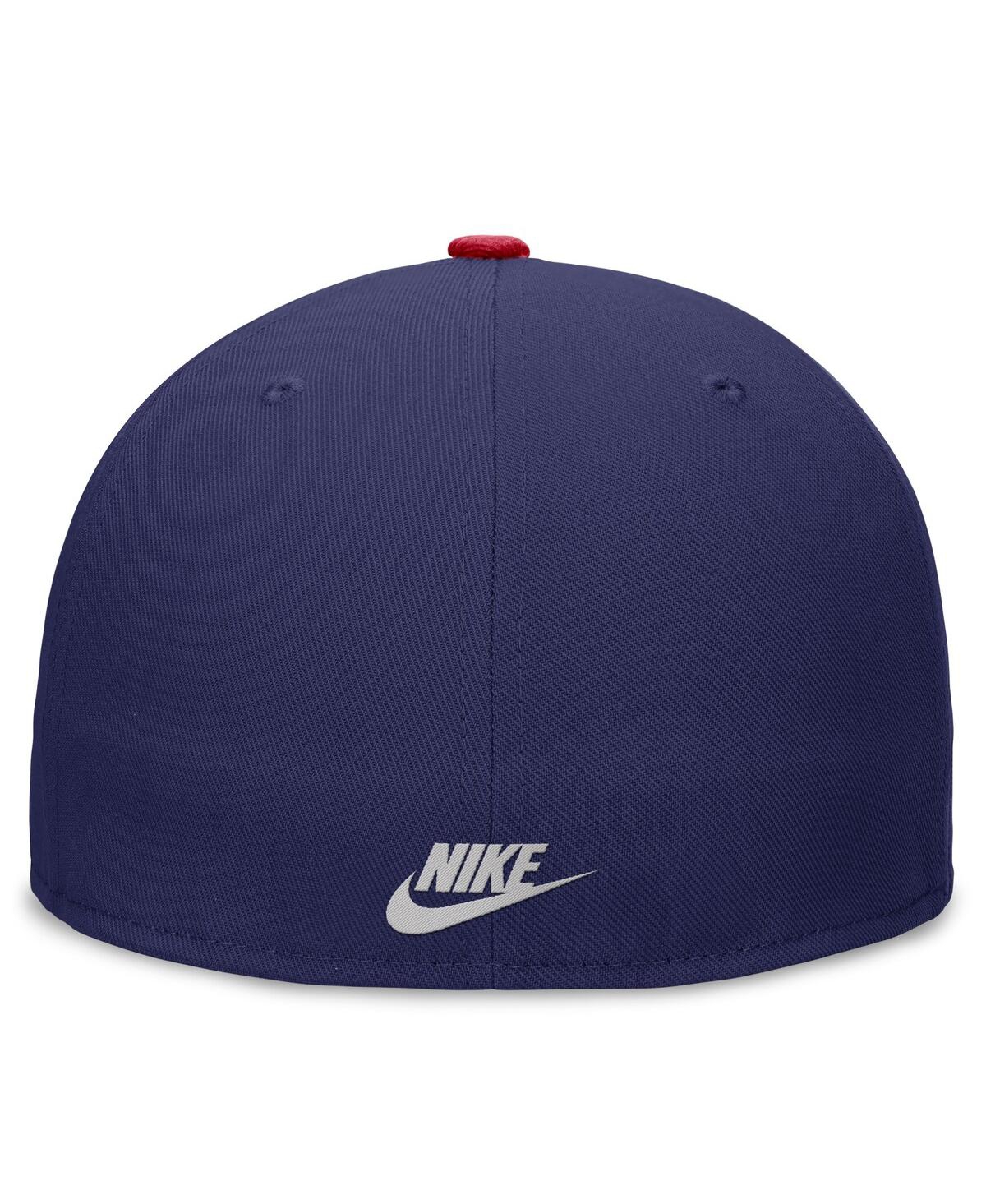 Nike Men'sRed Atlanta Braves Rewind Cooperstown True Performance Fitted Hat - Royal, Red