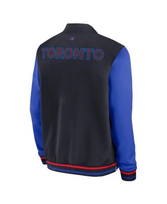 Men's Black Toronto Blue Jays 2024 City Connect Authentic Collection Game Time Full-Zip Bomber Jacket