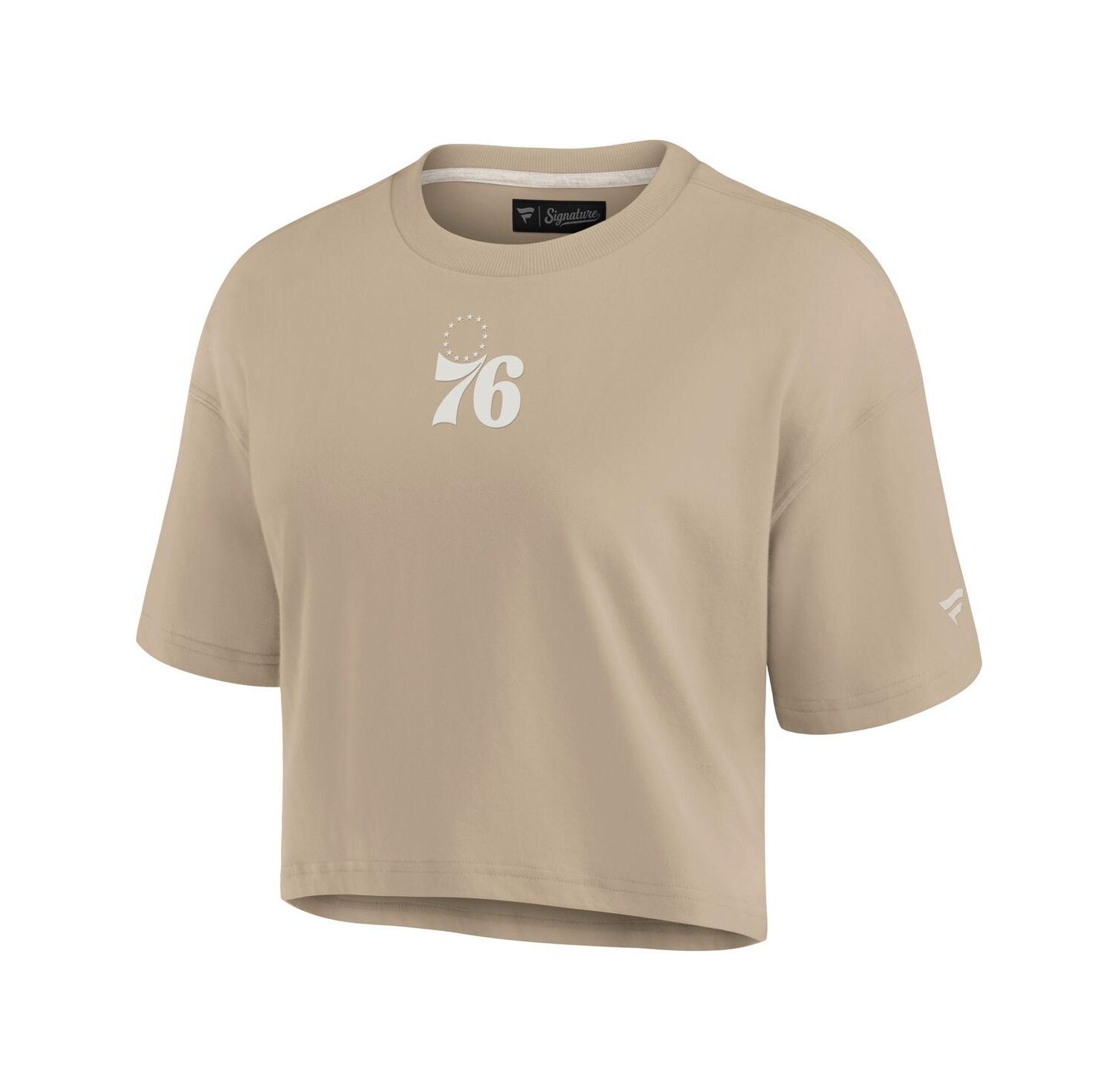Women's Khaki Philadelphia 76ers Elements Super Soft Boxy Cropped T-Shirt