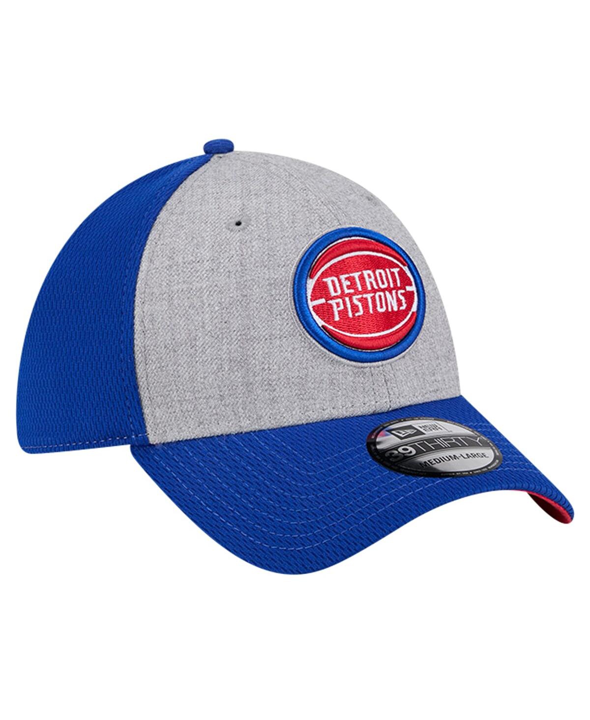 New Era Men'sBlue Detroit Pistons Two-Tone 39THIRTY Flex Hat - Heather Gray