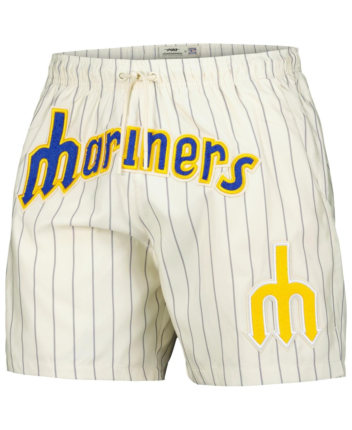 Pro Standard Men's Cream Seattle Mariners Pinstripe Retro Classic Woven Shorts In Cream