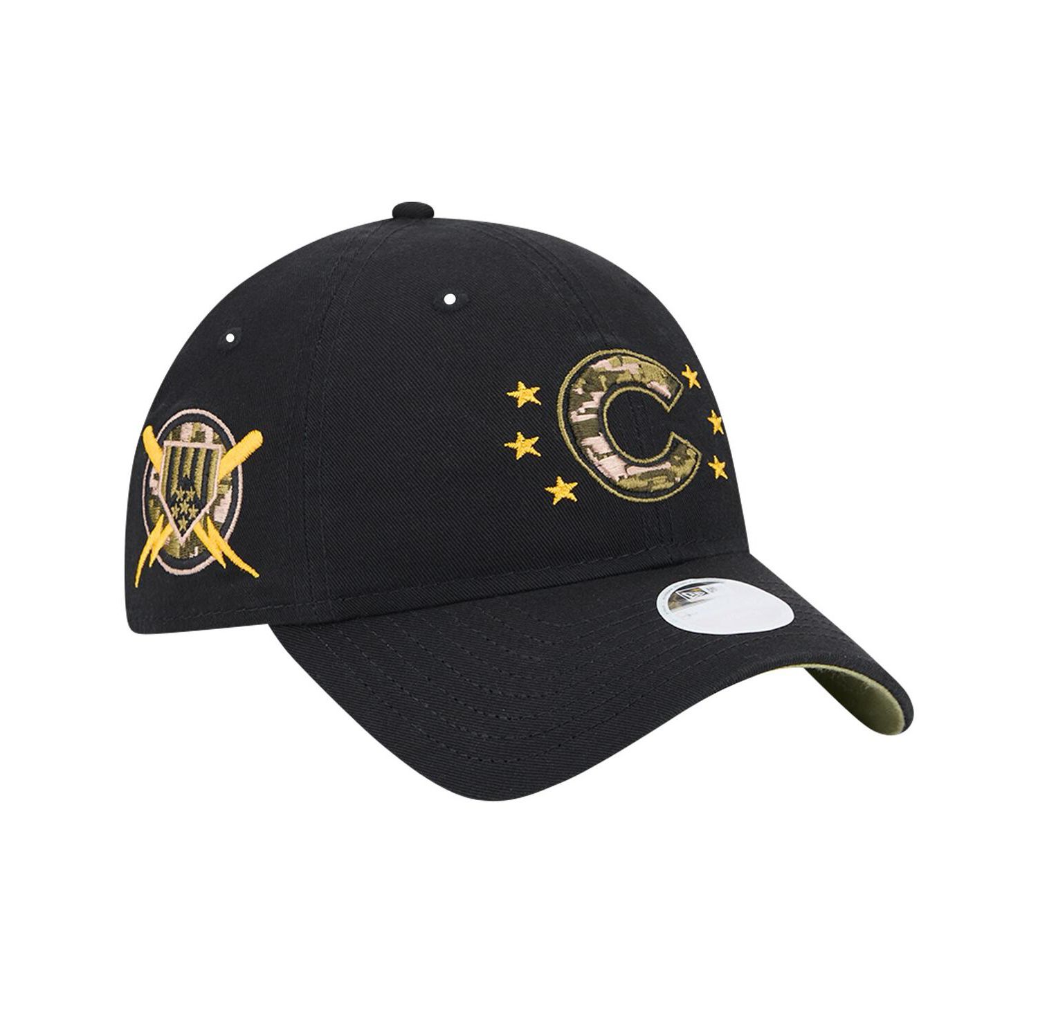 Women's Black Chicago Cubs 2024-Armed Forces Day 9TWENTY Adjustable Hat