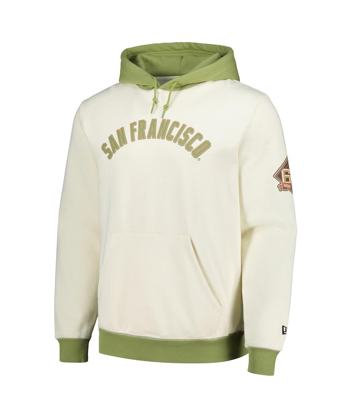 New Era Men's Cream/green San Francisco Giants Color Pop Pullover Hoodie In Cream,green
