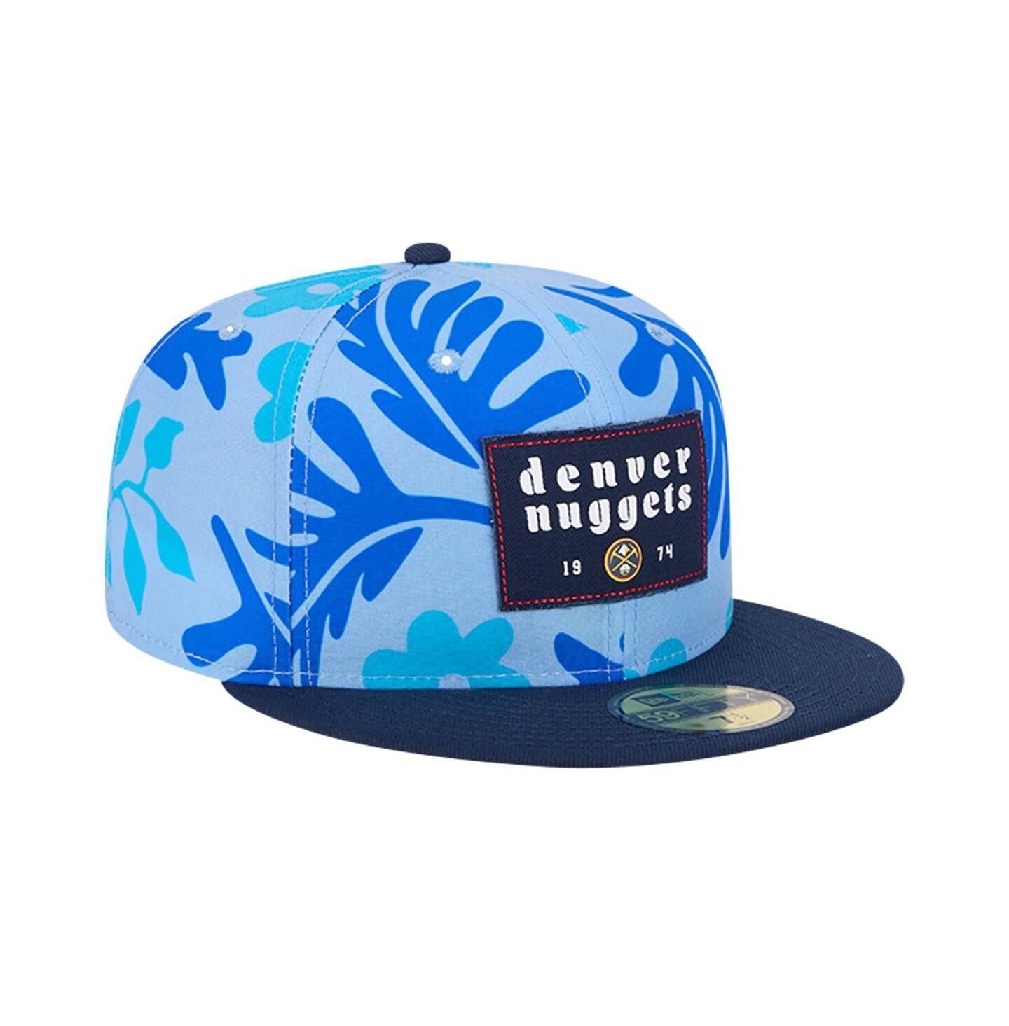 Мужская кепка New Era Blue Denver Nuggets Palm Fronds 2-Tone 59FIFTY Fitted Hat — фото 2