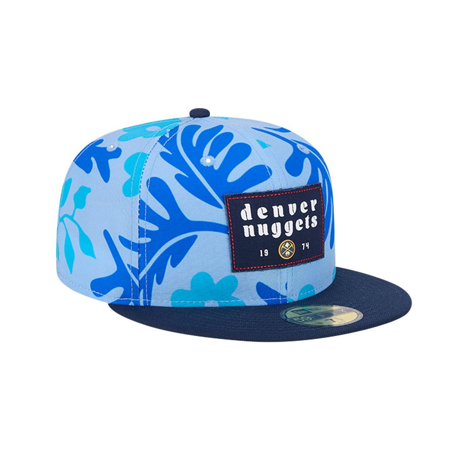 Men's Blue Denver Nuggets Palm Fronds 2-Tone 59FIFTY Fitted Hat