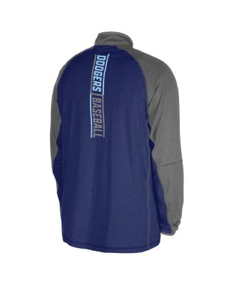 Men's Royal Los Angeles Dodgers Father's Day Raglan Quarter-Zip Top