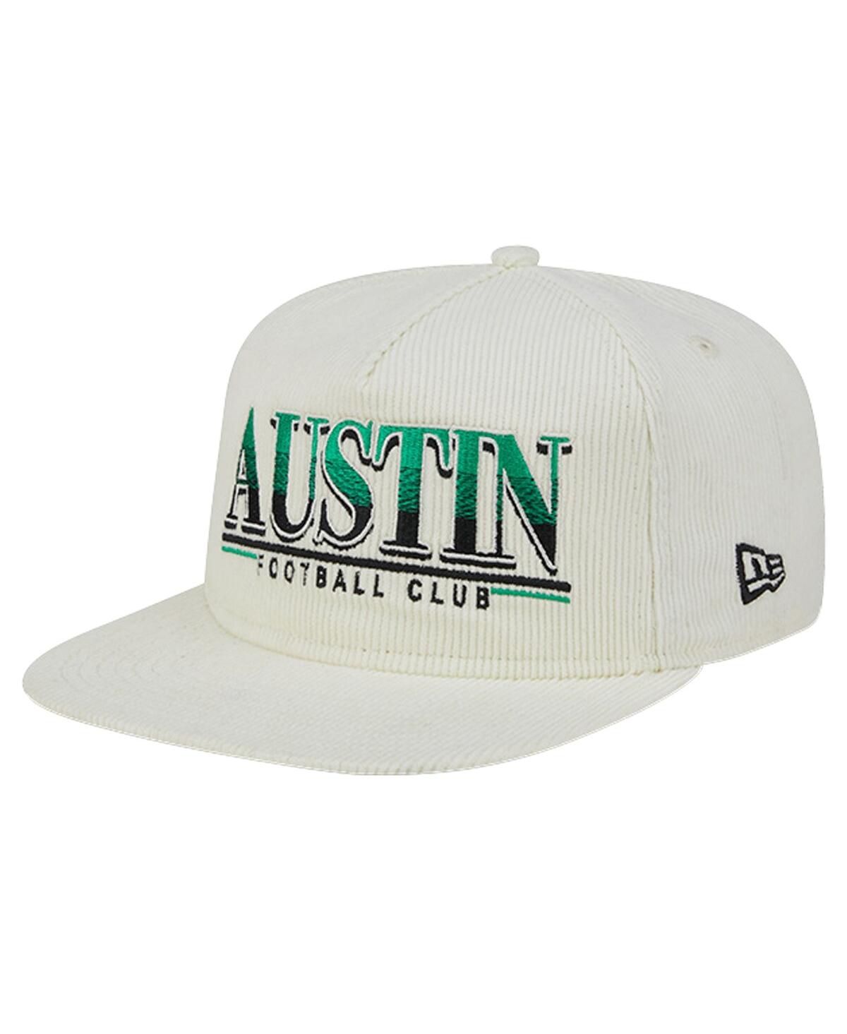 New Era Men's White Austin Fc Throwback Corduroy Golfer Adjustable Hat In White