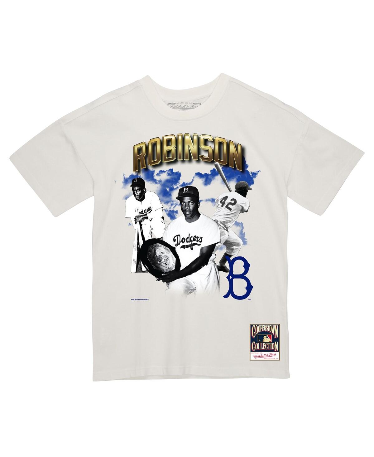 Mitchell & Ness Men's Jackie RobinsonBrooklyn Dodgers Cooperstown Collection vintage-like Collage T-Shirt - Cream