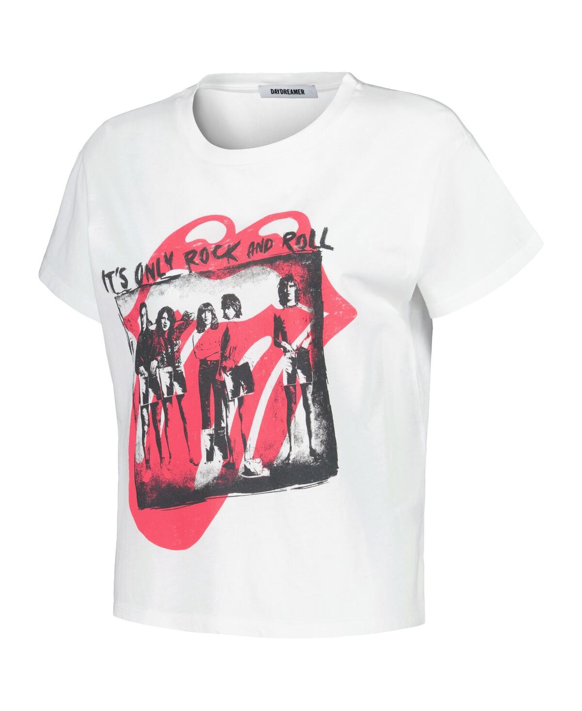 Daydreamer Women's White Rolling Stones Solo Graphic T-shirt In White