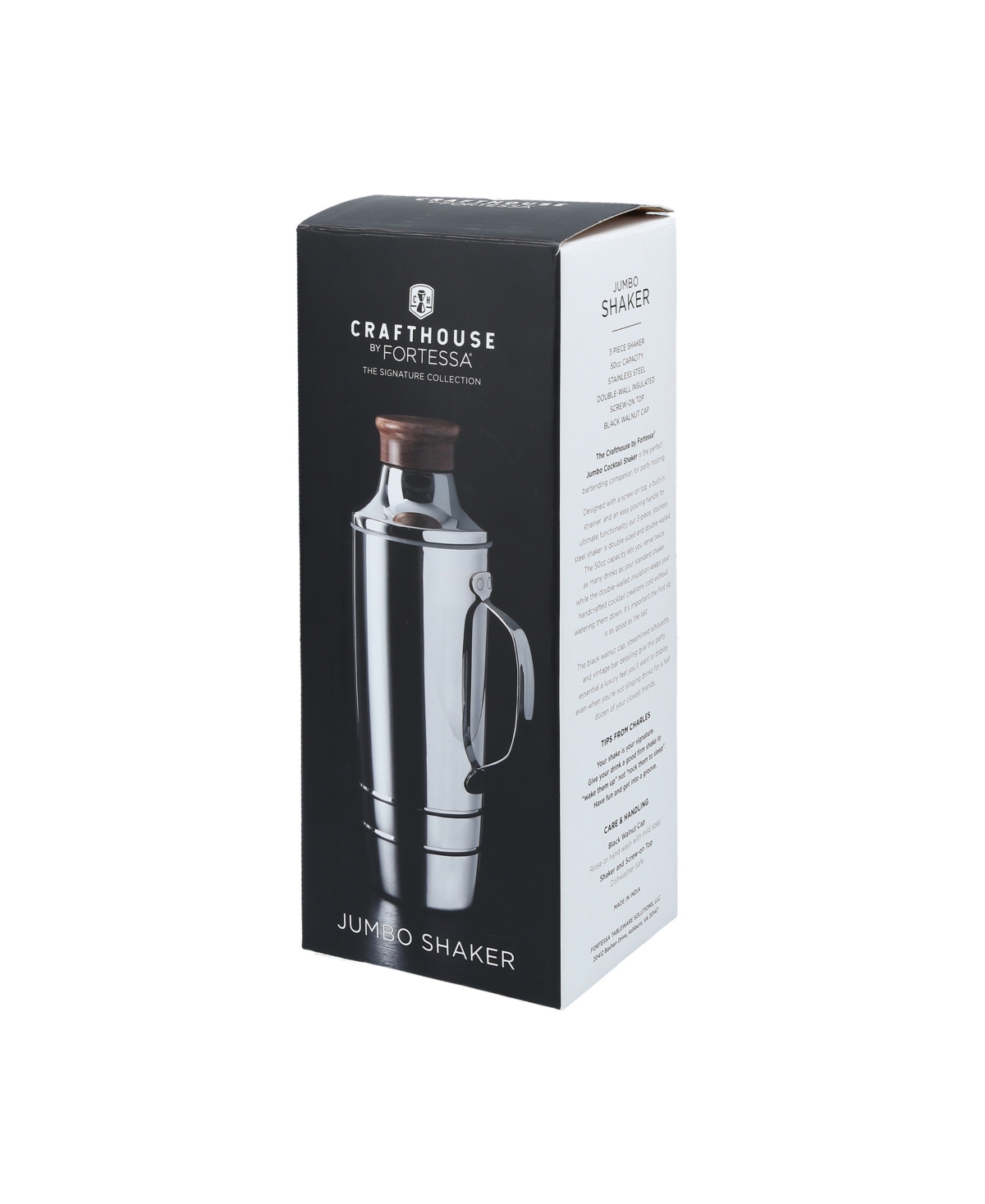 Fortessa Crafthouse Signature Double Walled Jumbo Cocktail Shaker 50oz In Stainless Steel