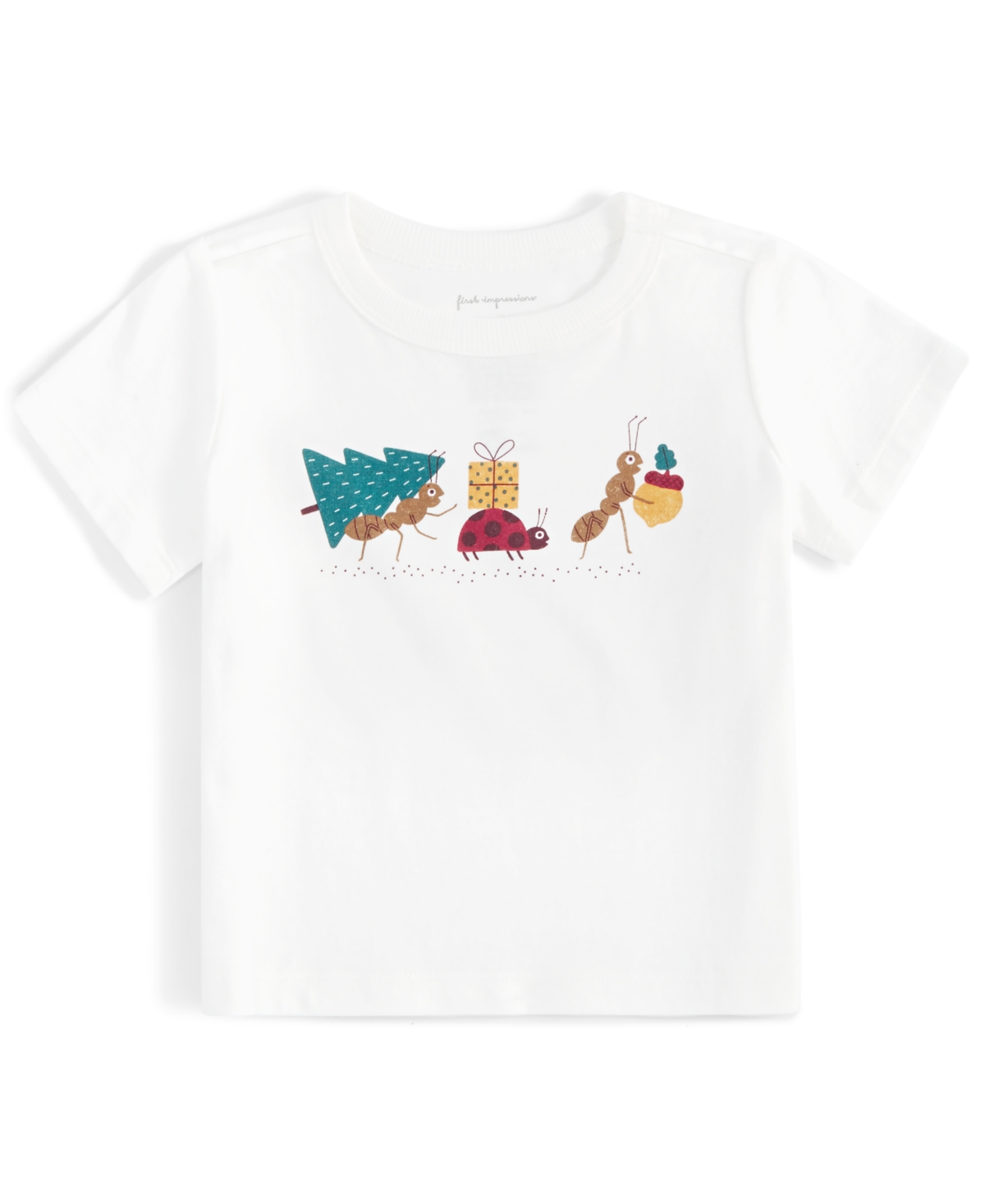 First Impressions Baby Boys Present Parade Printed T-shirt, Created For Macy's In Angel White
