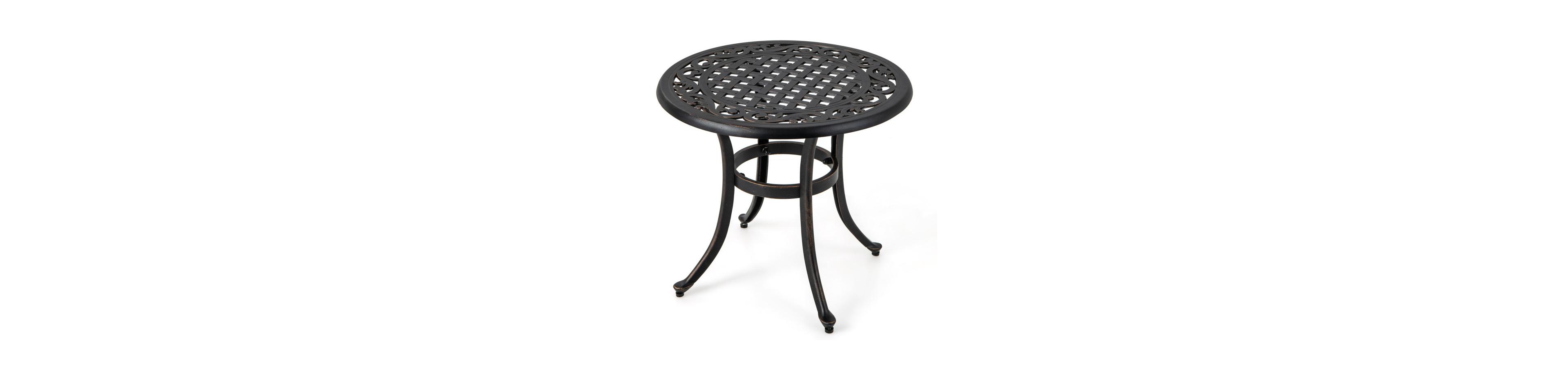 Slickblue 24 Inch Patio Side Table with Adjustable Footpads for Poolside Backyard Balcony-Rustic Brown